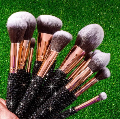 Blinged out makeup brushes