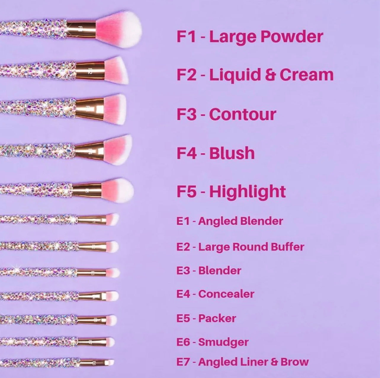 Blinged out makeup brushes