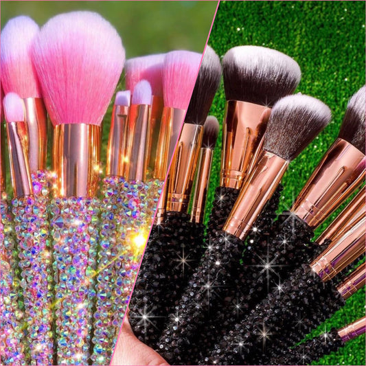 Blinged out makeup brushes