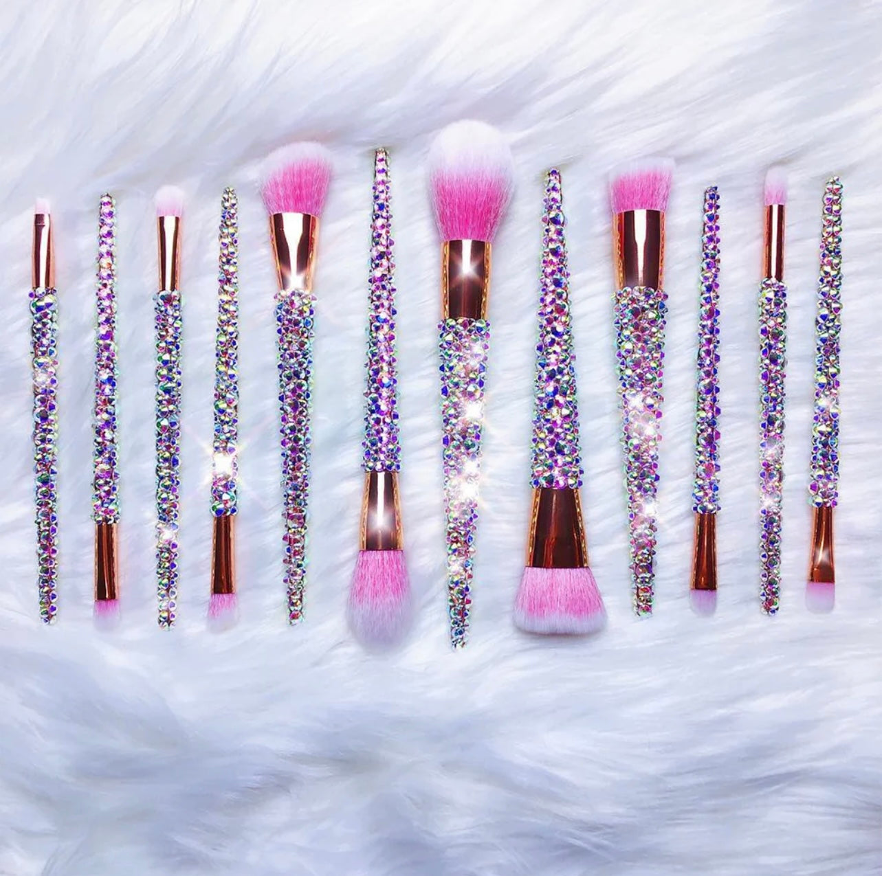 Blinged out makeup brushes