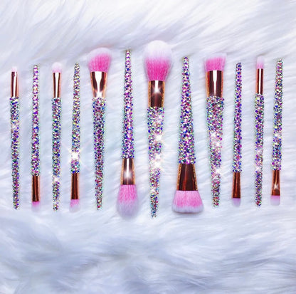 Blinged out makeup brushes