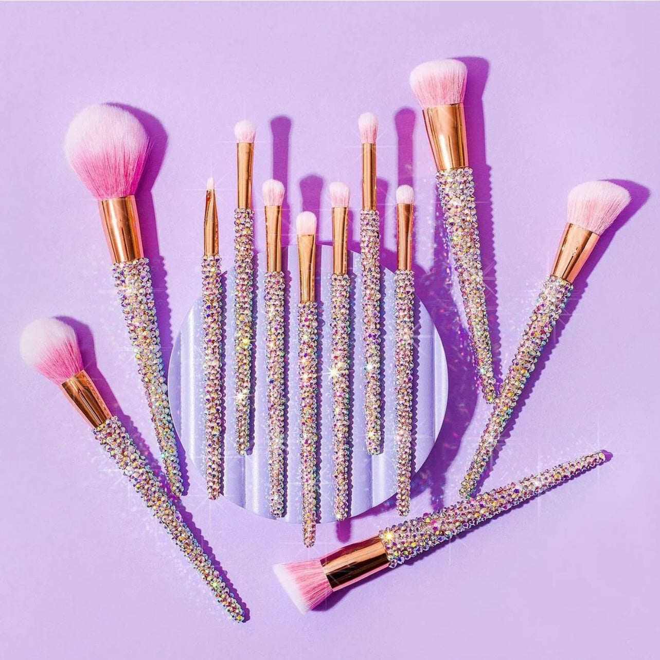 Blinged out makeup brushes